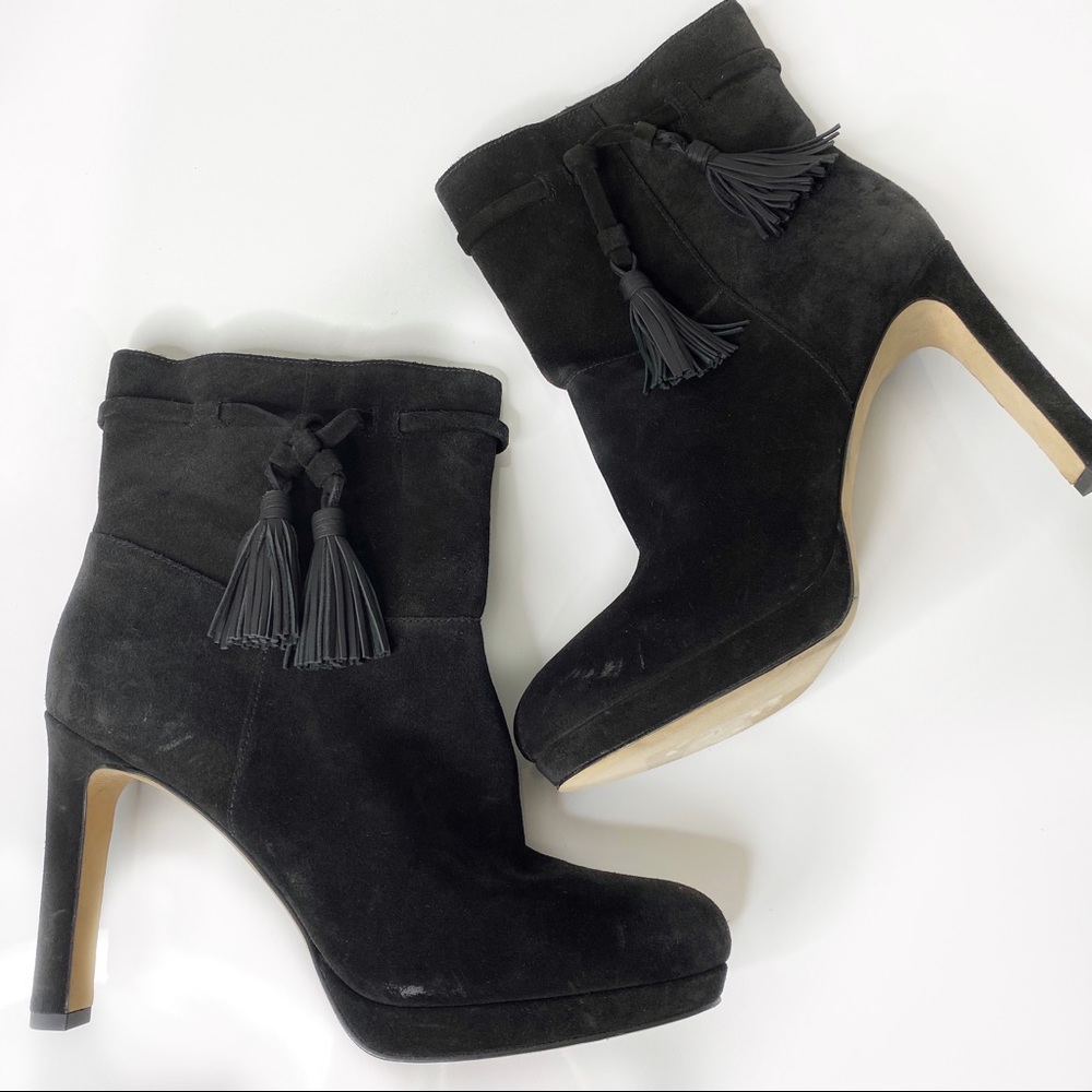 Via Spiga • Suede Bristol Pull On Tassel Bootie - Picture 3 of 7